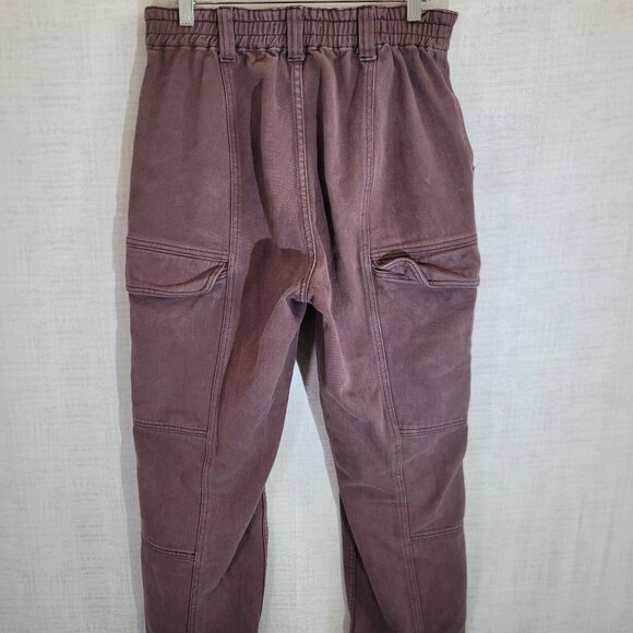 Pacsun Cargo Pants Womens Medium 30x27 Brown High Rise Elastic Waist Pockets - Picture 2 of 11
